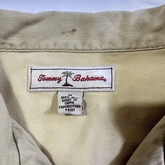 Tommy Bahama Tropical Floral 100% Silk Button Down Hawaiian Camp Shirt Medium - Picture 11 of 13